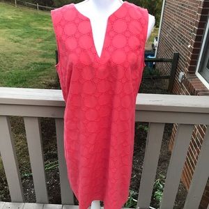 Banana Republic V Neck Sleeveless Dress Coral NWT